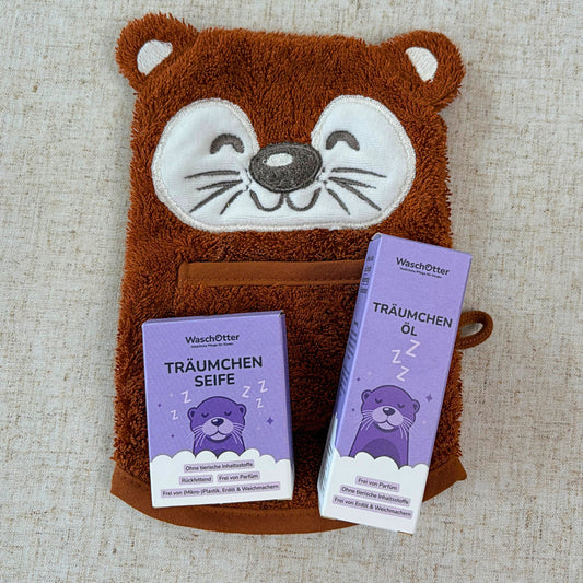 Träumchen-Set + Waschlappen "Otti-Otter"